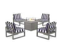 Thumbnail for Trex Eastport Modular 5-Piece Deep Seating Set with Square Fire Pit Table