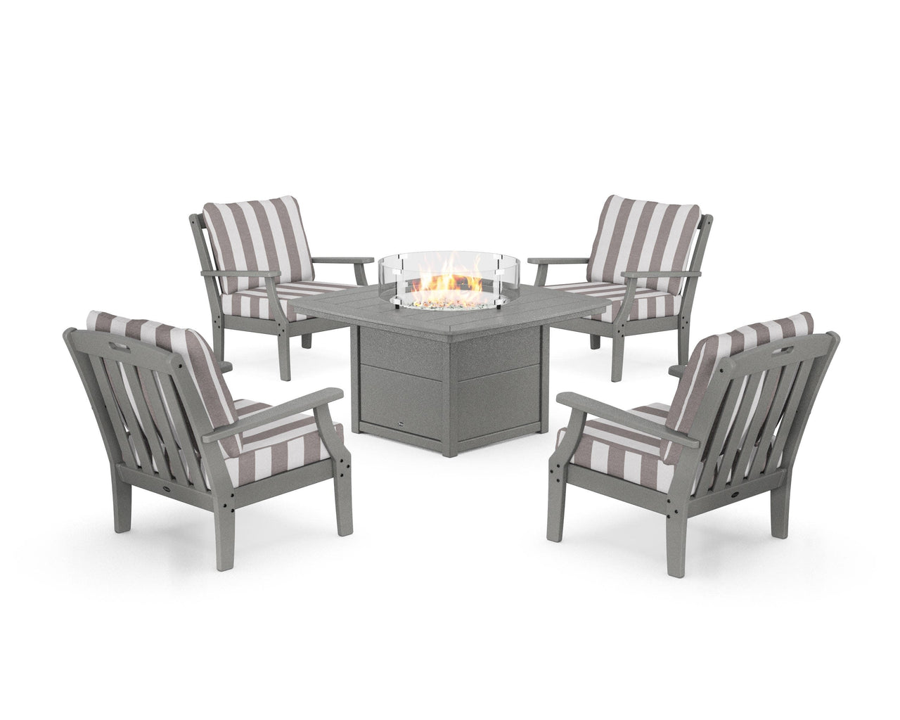 Trex Yacht Club 5-Piece Deep Seating Set with Fire Pit Table