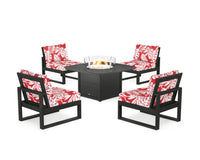 Thumbnail for Trex Eastport Modular 5-Piece Deep Seating Set with Yacht Club Fire Pit Table