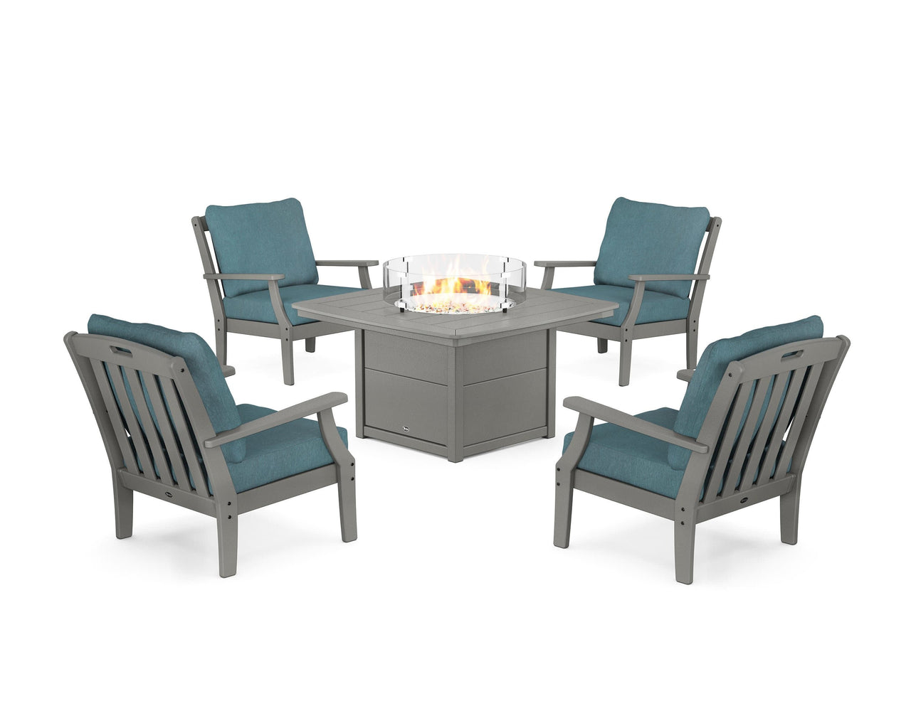 Trex Yacht Club 5-Piece Deep Seating Set with Fire Pit Table