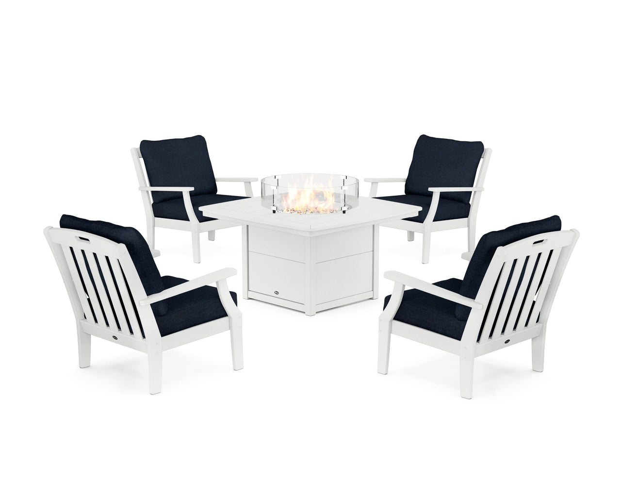Trex Yacht Club 5-Piece Deep Seating Set with Fire Pit Table