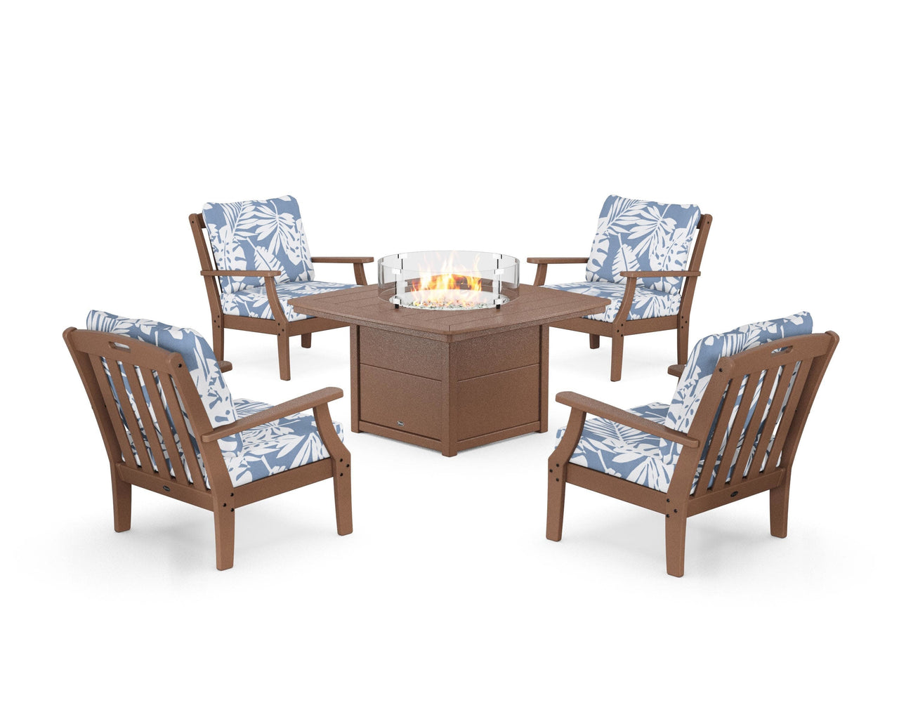 Trex Yacht Club 5-Piece Deep Seating Set with Fire Pit Table