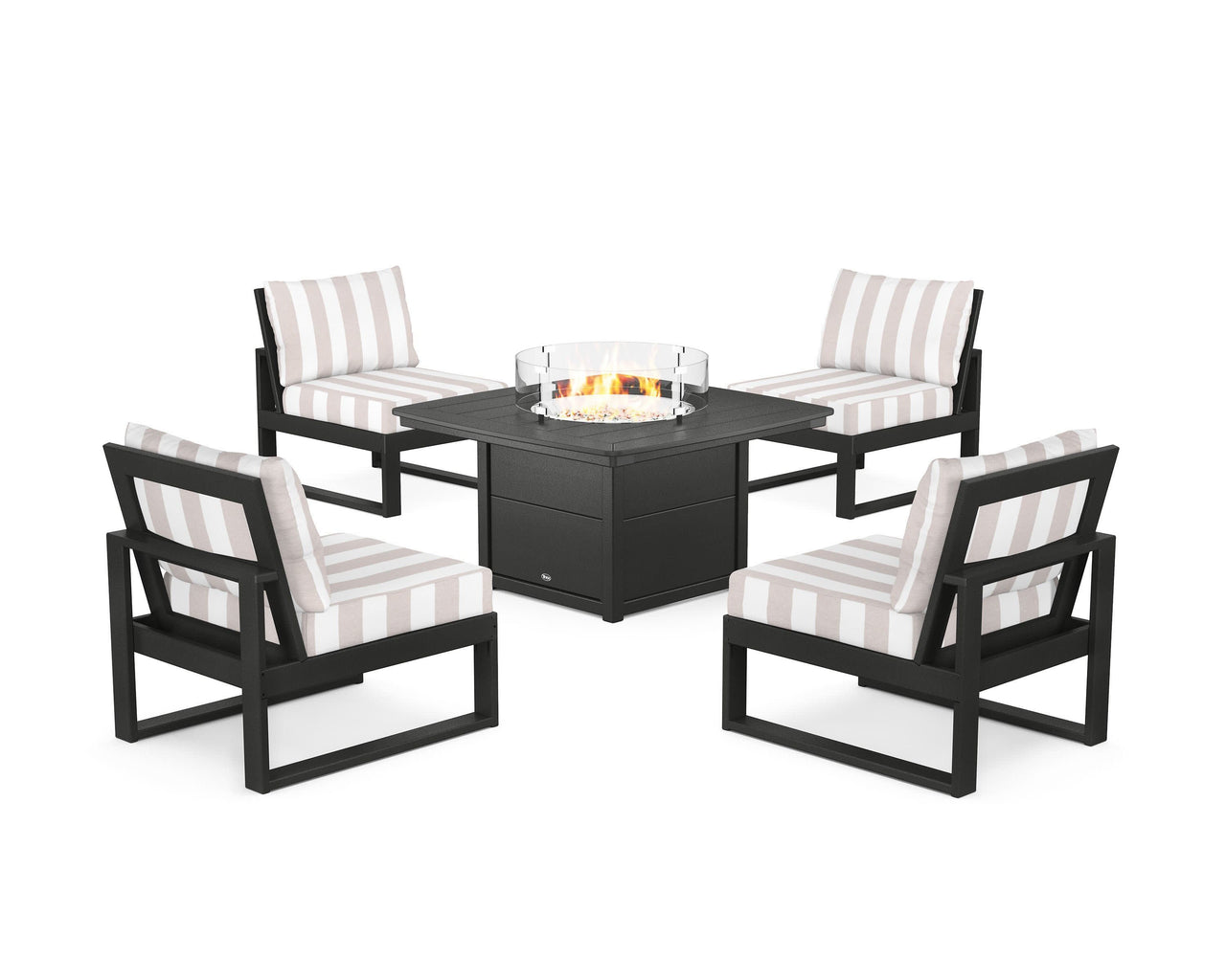 Trex Eastport Modular 5-Piece Deep Seating Set with Yacht Club Fire Pit Table