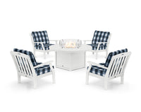 Thumbnail for Trex Yacht Club 5-Piece Deep Seating Set with Round Fire Pit Table