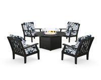 Thumbnail for Trex Yacht Club 5-Piece Deep Seating Set with Round Fire Pit Table