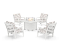 Thumbnail for Trex Yacht Club 5-Piece Deep Seating Set with Square Fire Pit Table
