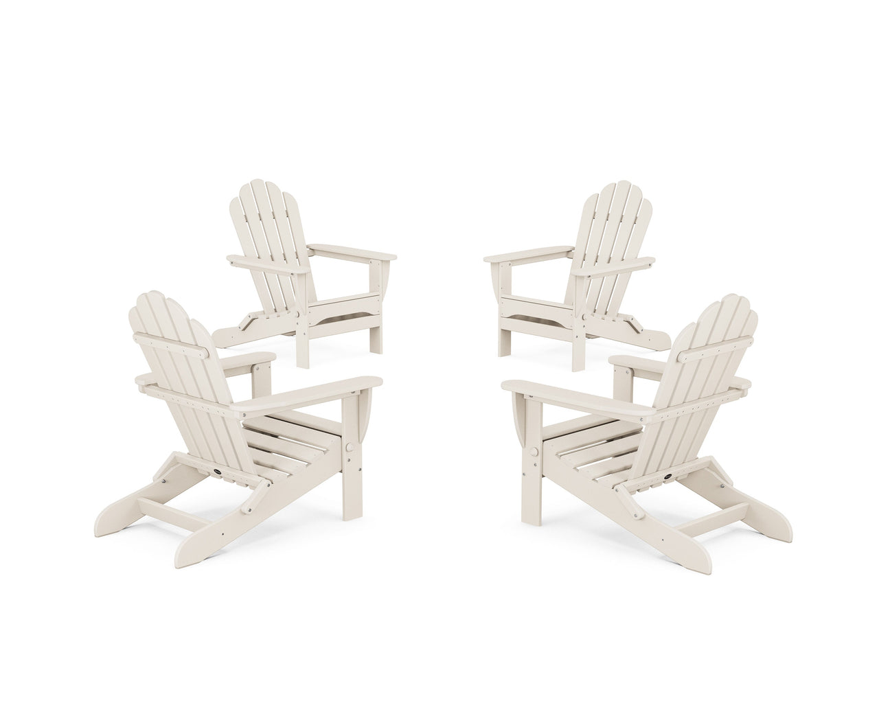Trex 4-Piece Monterey Bay Folding Adirondack Chair Conversation Set - Sand Castle