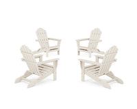 Thumbnail for Trex 4-Piece Monterey Bay Folding Adirondack Chair Conversation Set - Sand Castle