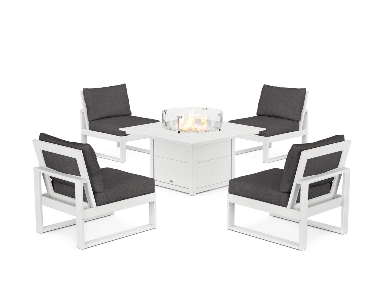 Trex Eastport Modular 5-Piece Deep Seating Set with Square Fire Pit Table