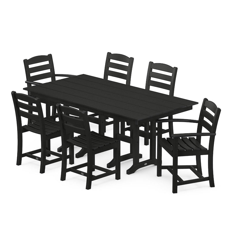 POLYWOOD La Casa Cafe 7 Piece Farmhouse Dining Set