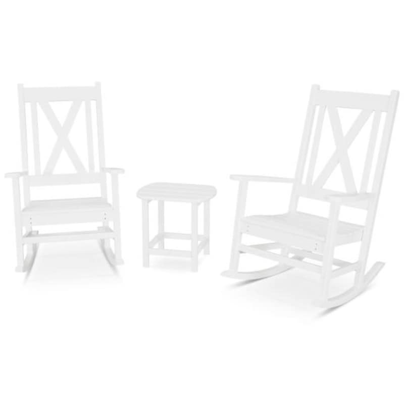 POLYWOOD Braxton 3 Piece Porch Rocking Chair Set