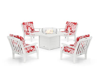 Thumbnail for Trex Yacht Club 5-Piece Deep Seating Set with Square Fire Pit Table