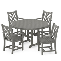 Thumbnail for POLYWOOD Chippendale 5 Piece Round Arm Chair Dining Set
