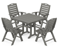 Thumbnail for Trex Yacht Club Highback 5-Piece Farmhouse Trestle Dining Set