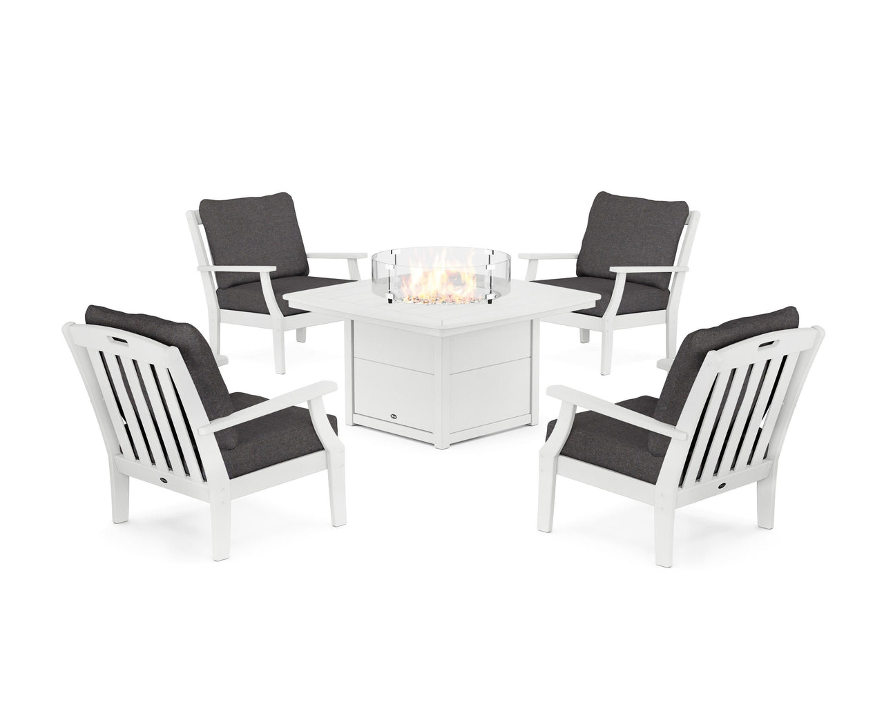 Trex Yacht Club 5-Piece Deep Seating Set with Fire Pit Table