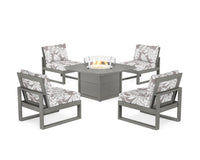 Thumbnail for Trex Eastport Modular 5-Piece Deep Seating Set with Yacht Club Fire Pit Table
