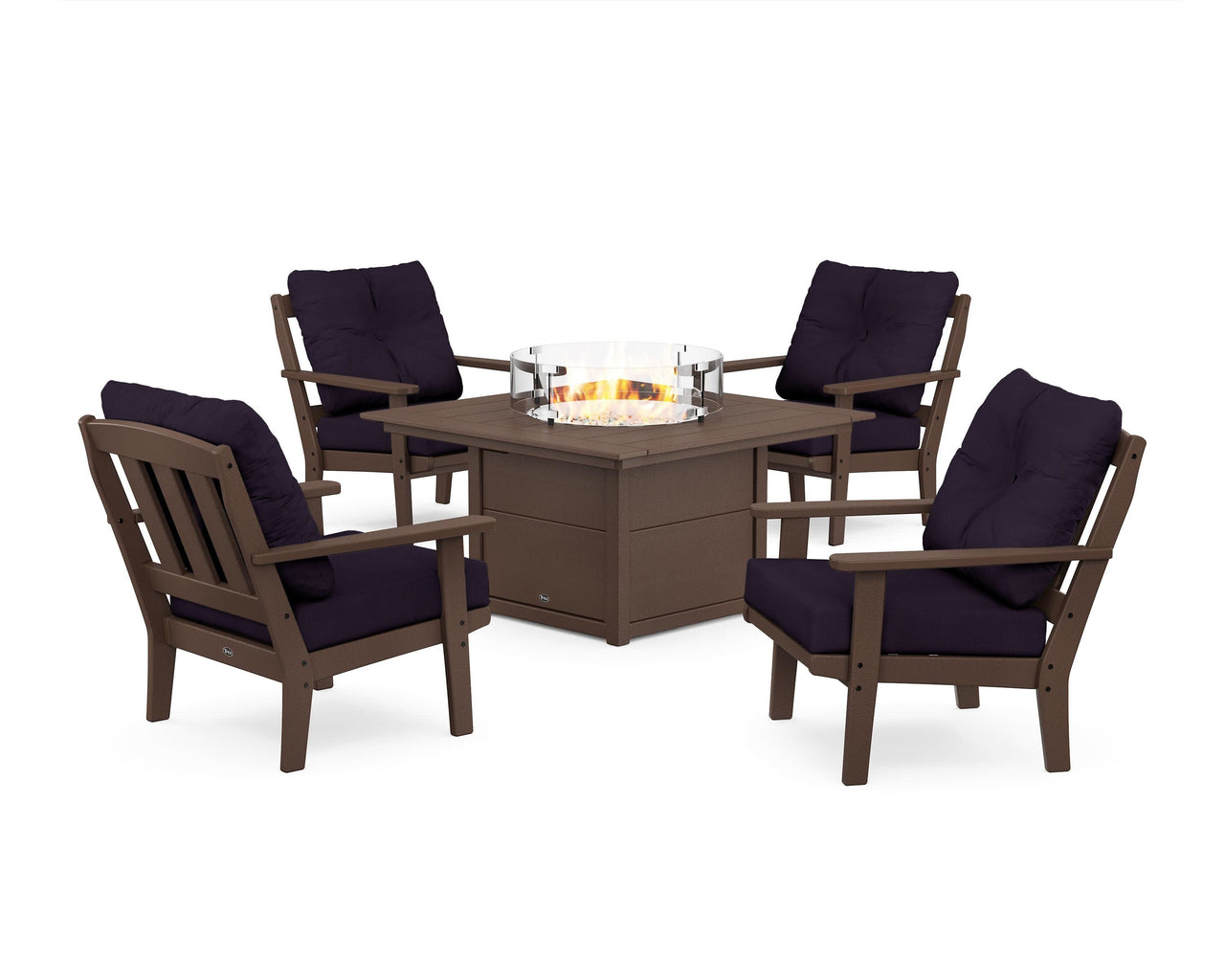 Trex Cape Cod 5-Piece Deep Seating Set with Fire Pit Table