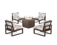 Thumbnail for Trex Eastport Modular 5-Piece Deep Seating Set with Square Fire Pit Table