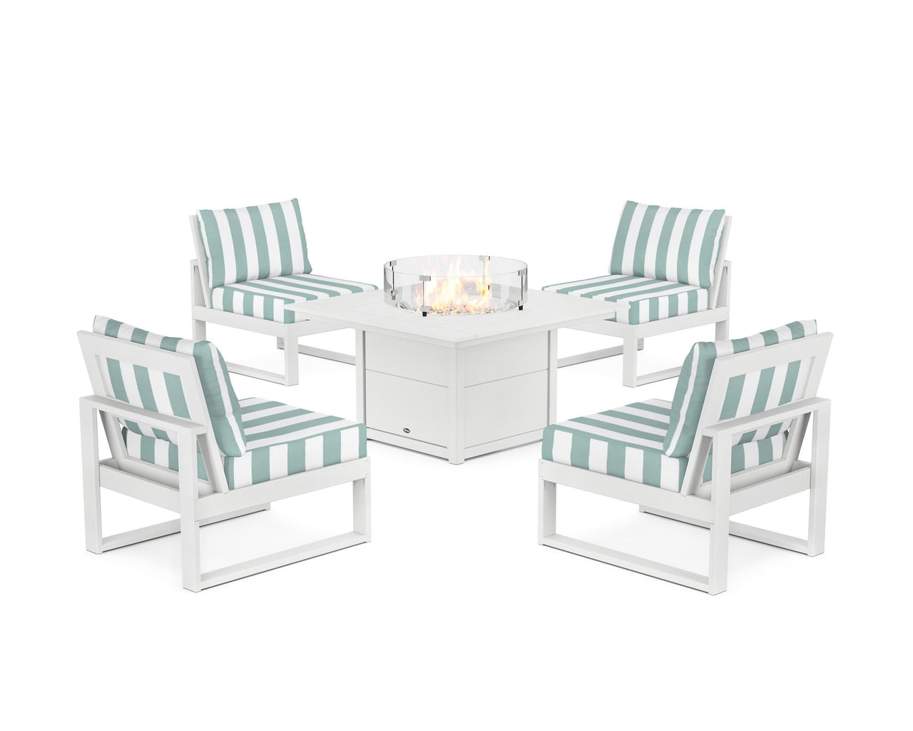 Trex Eastport Modular 5-Piece Deep Seating Set with Square Fire Pit Table