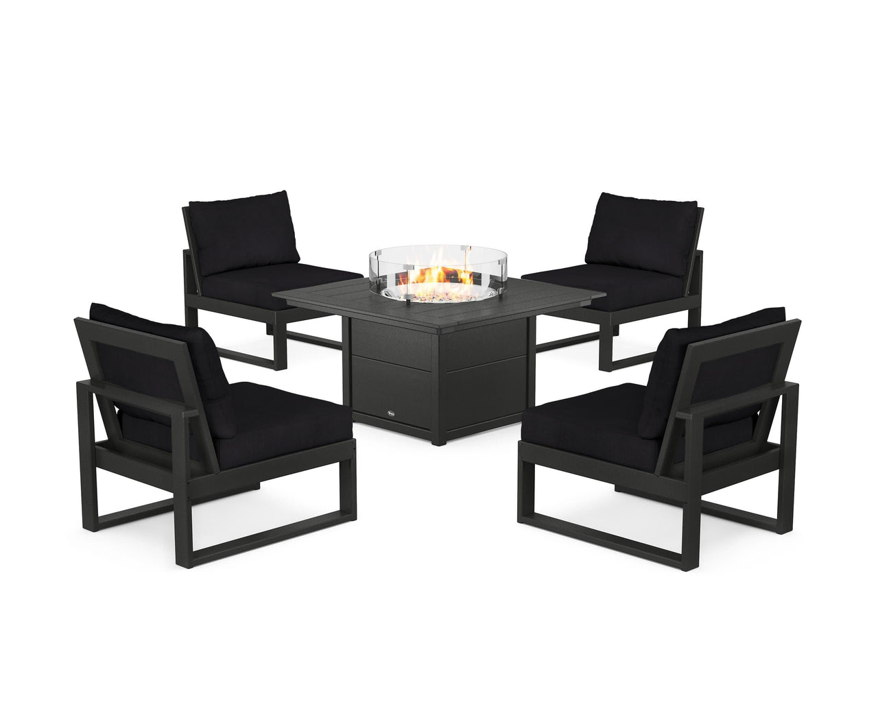 Trex Eastport Modular 5-Piece Deep Seating Set with Square Fire Pit Table