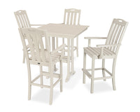 Thumbnail for Trex Yacht Club 5-Piece Farmhouse Trestle Arm Chair Bar Set - Sand Castle