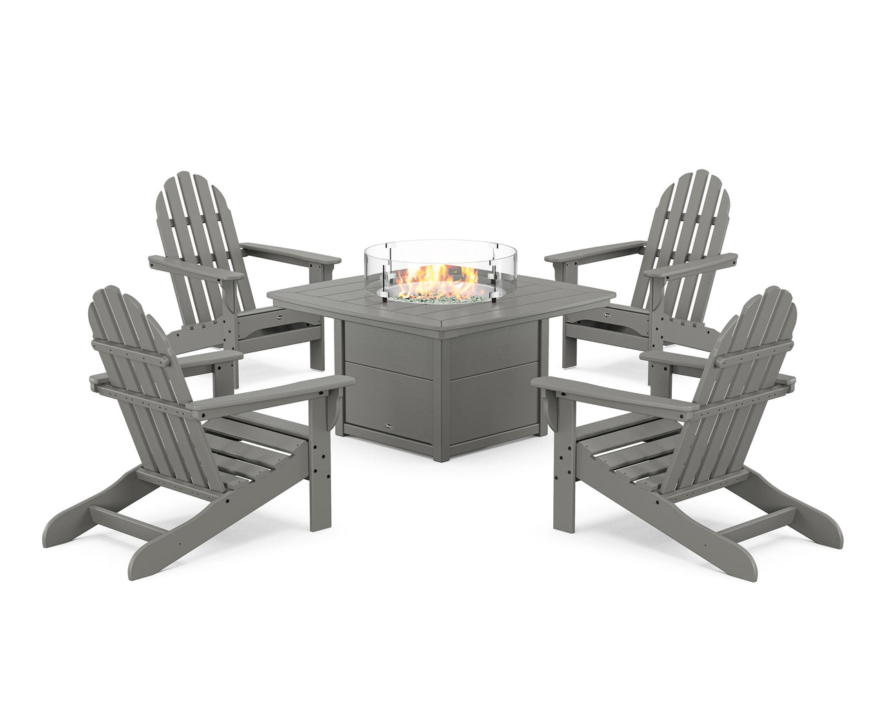 Trex Cape Cod Adirondack 5-Piece Set with Yacht Club Fire Pit Table