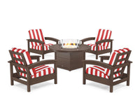 Thumbnail for Trex Rockport 5-Piece Deep Seating Set with Round Fire Pit Table