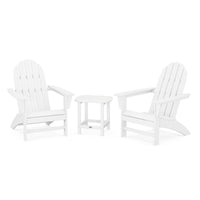 Thumbnail for POLYWOOD Vineyard 3 Piece Adirondack Set W South Beach 18 Inch Side Table