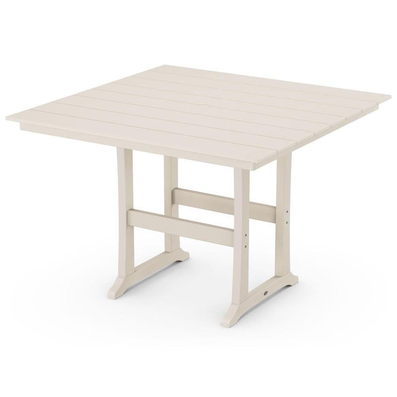 POLYWOOD 59 Inch Farmhouse Trestle Bar Table