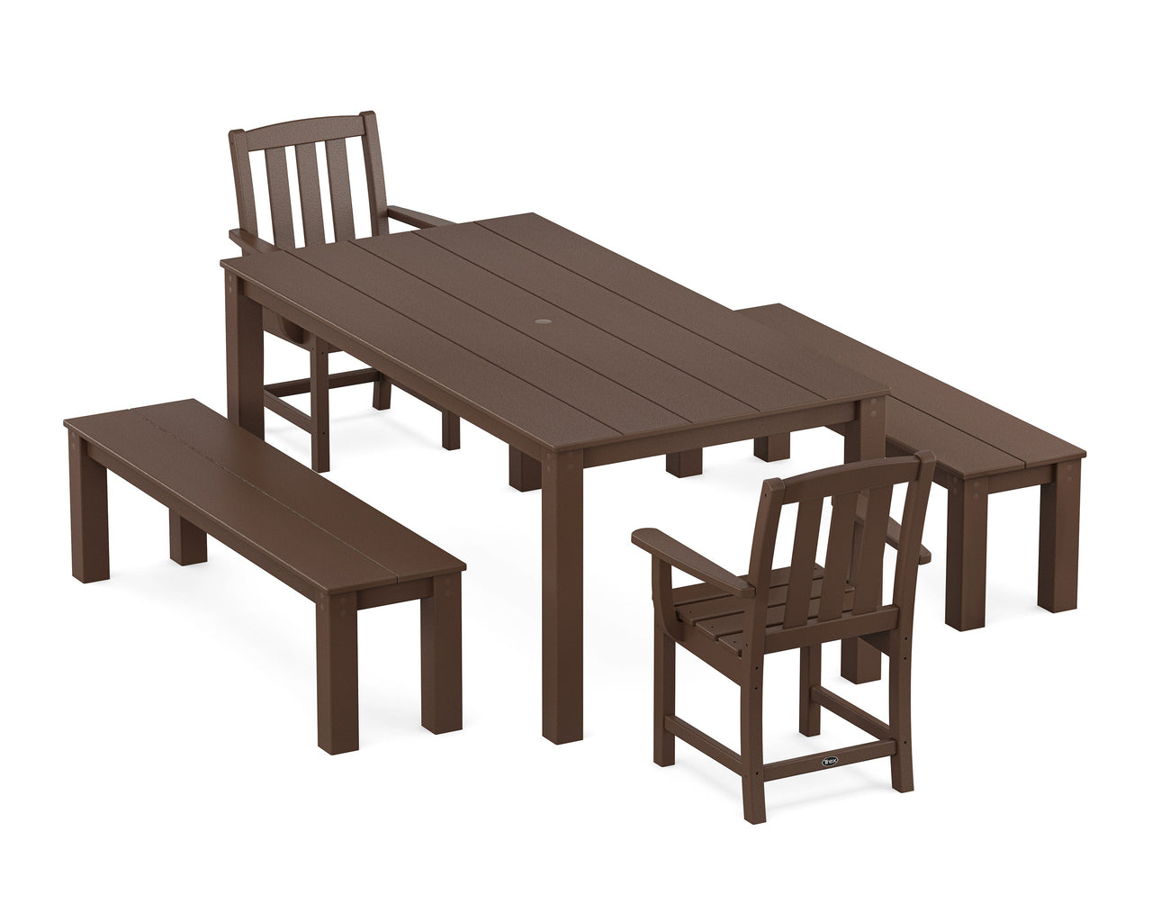 Trex Cape Cod 5-Piece Parsons Dining Set with Benches