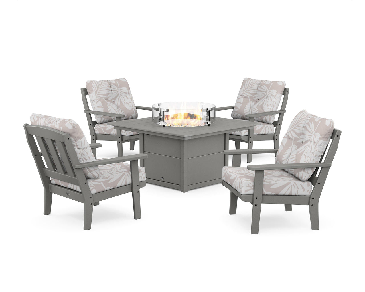 Trex Cape Cod 5-Piece Deep Seating Set with Fire Pit Table