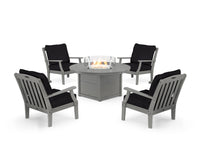 Thumbnail for Trex Yacht Club 5-Piece Deep Seating Set with Round Fire Pit Table