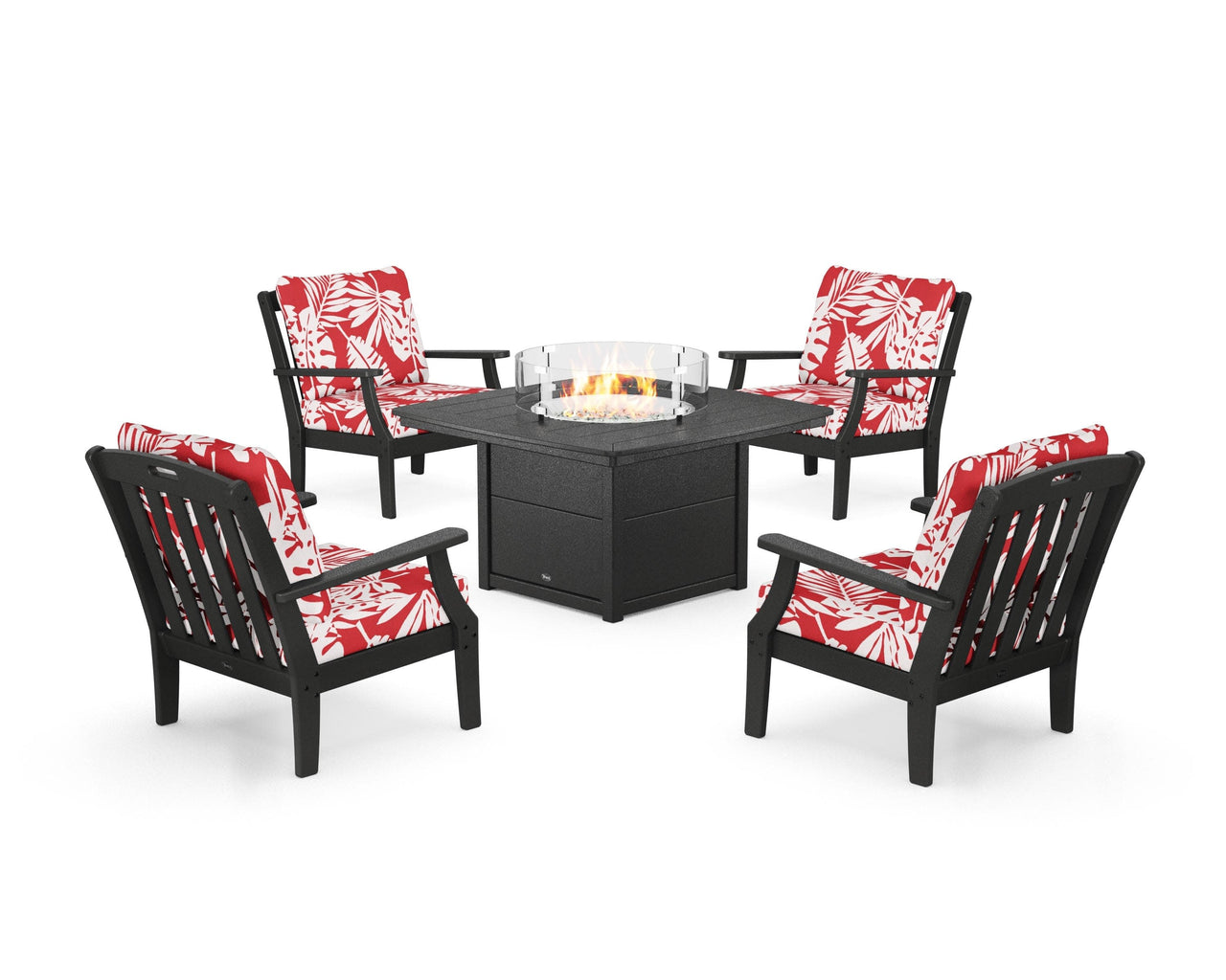 Trex Yacht Club 5-Piece Deep Seating Set with Fire Pit Table