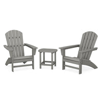 Thumbnail for POLYWOOD Nautical 3 Piece Adirondack Set W South Beach 18 Inch Side Table