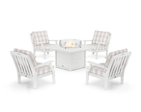 Thumbnail for Trex Yacht Club 5-Piece Deep Seating Set with Square Fire Pit Table