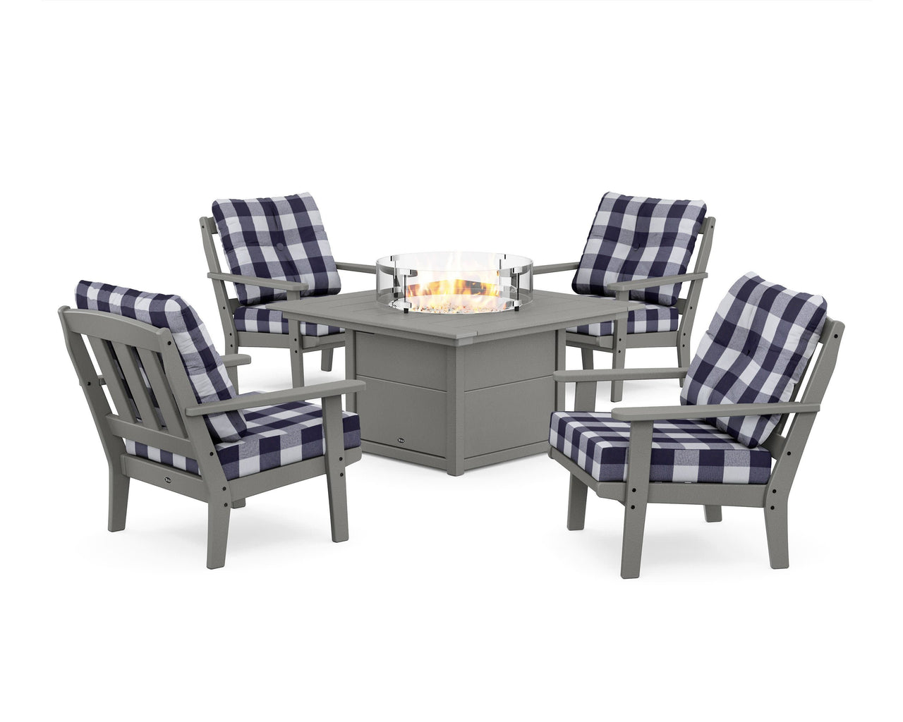 Trex Cape Cod 5-Piece Deep Seating Set with Fire Pit Table