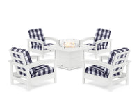 Thumbnail for Trex Rockport 5-Piece Deep Seating Set with Square Fire Pit Table