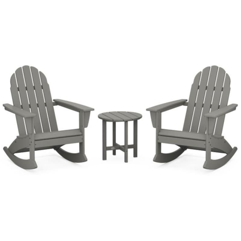 POLYWOOD Vineyard 3 Piece Adirondack Rocking Chair Set