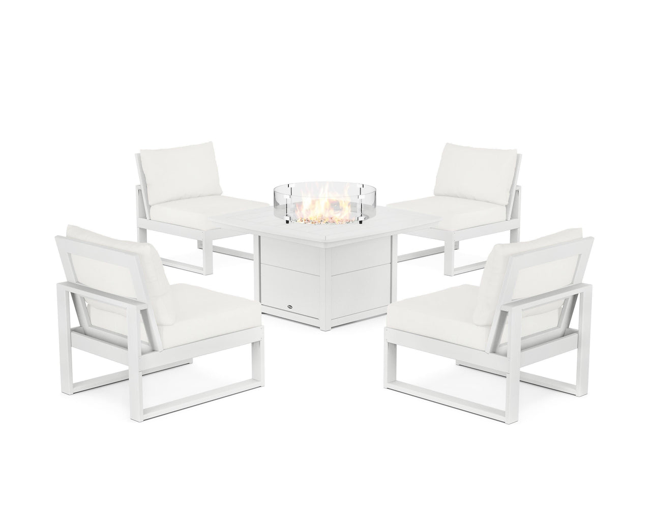 Trex Eastport Modular 5-Piece Deep Seating Set with Yacht Club Fire Pit Table