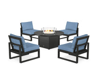 Thumbnail for Trex Eastport Modular 5-Piece Deep Seating Set with Round Fire Pit Table
