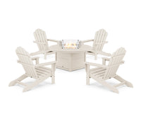 Thumbnail for Trex 5-Piece Monterey Bay Oversized Adirondack Conversation Set with Fire Pit Table - Sand Castle