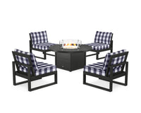 Thumbnail for Trex Eastport Modular 5-Piece Deep Seating Set with Round Fire Pit Table