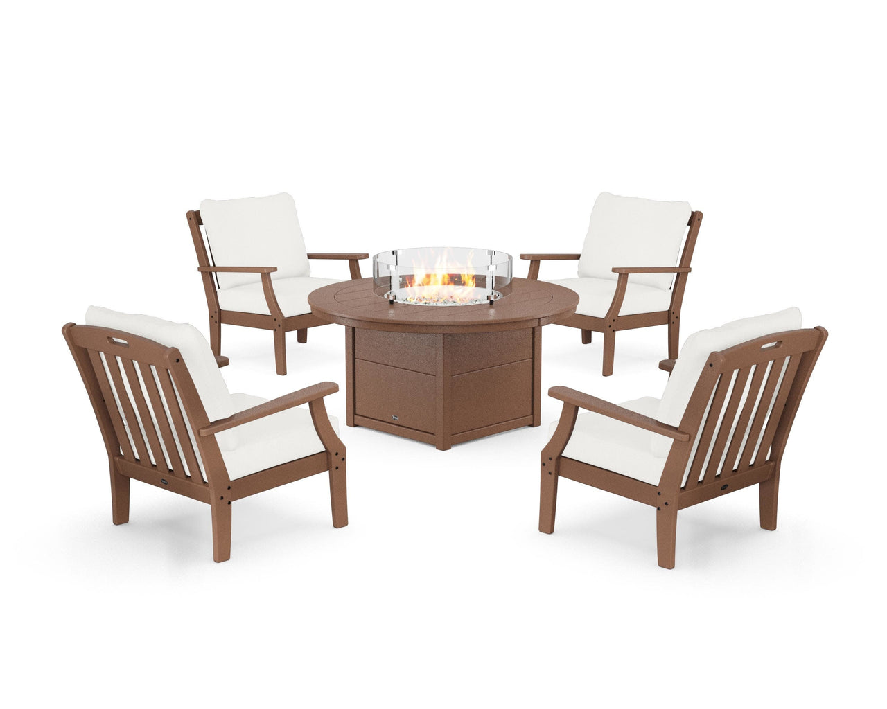 Trex Yacht Club 5-Piece Deep Seating Set with Round Fire Pit Table