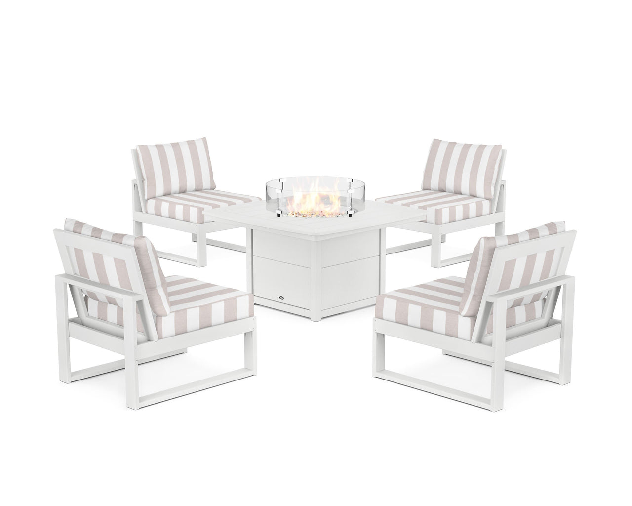 Trex Eastport Modular 5-Piece Deep Seating Set with Yacht Club Fire Pit Table