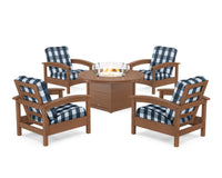 Thumbnail for Trex Rockport 5-Piece Deep Seating Set with Round Fire Pit Table
