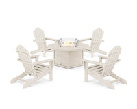 Thumbnail for Trex 5-Piece Monterey Bay Adirondack Conversation Set with Fire Pit Table - Sand Castle