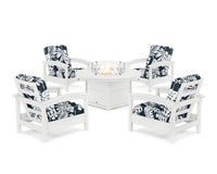 Thumbnail for Trex Rockport 5-Piece Deep Seating Set with Round Fire Pit Table