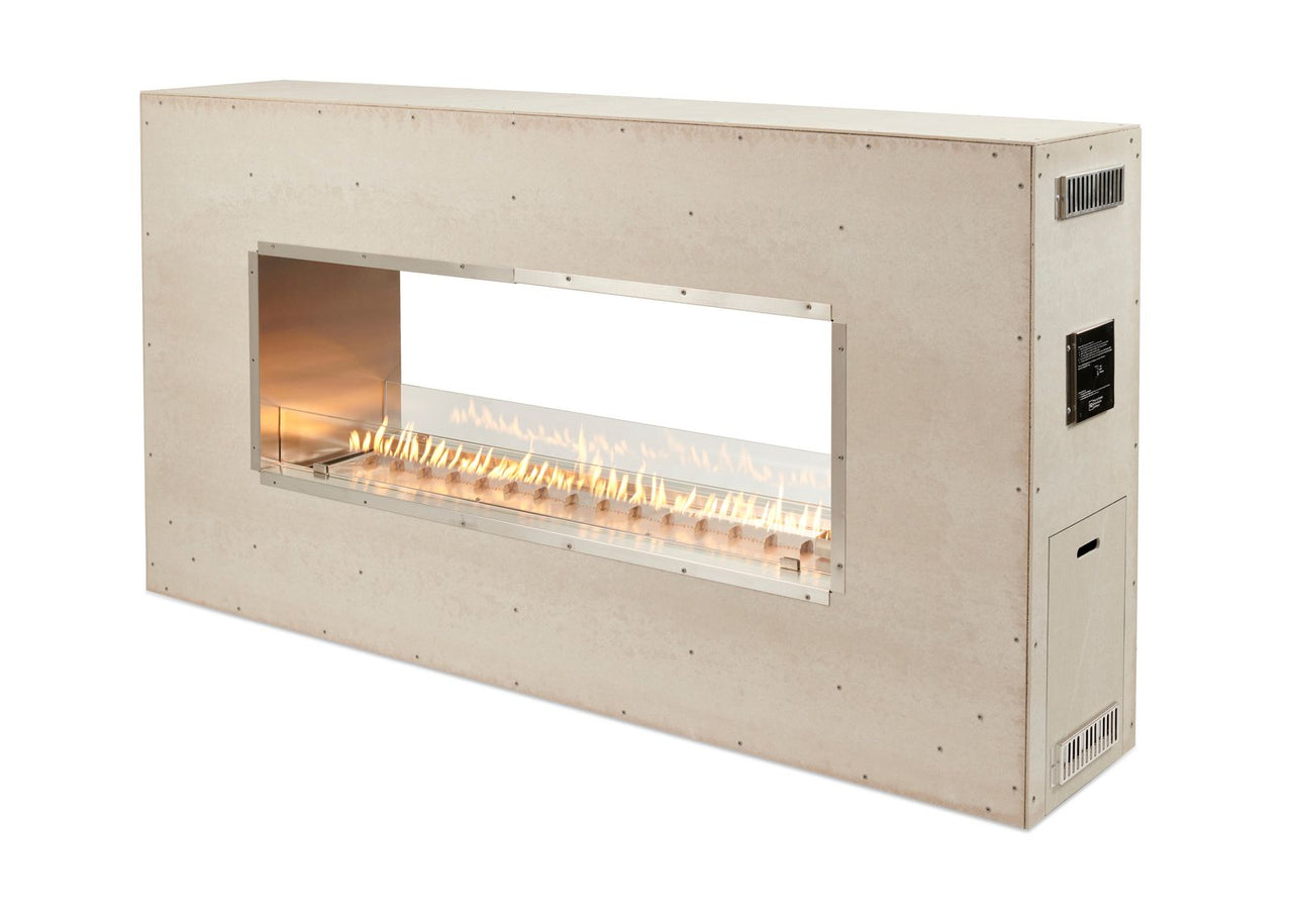 Linear Ready-to-Finish See-Through Gas Fireplace with Direct Spark Ignition