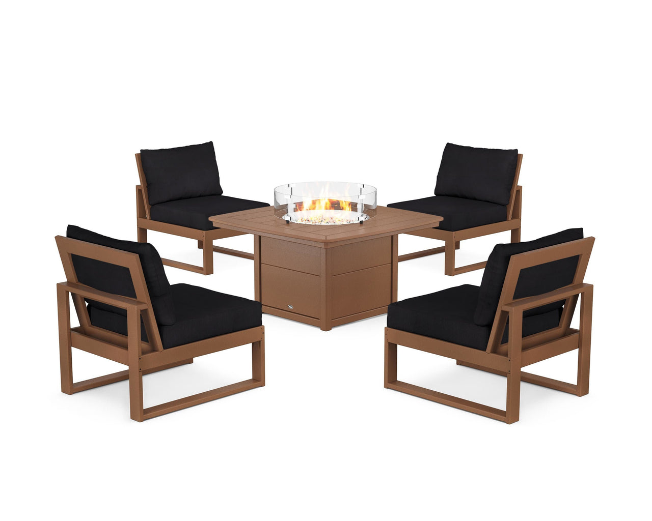 Trex Eastport Modular 5-Piece Deep Seating Set with Yacht Club Fire Pit Table