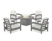Thumbnail for Trex Rockport 5-Piece Deep Seating Set with Round Fire Pit Table